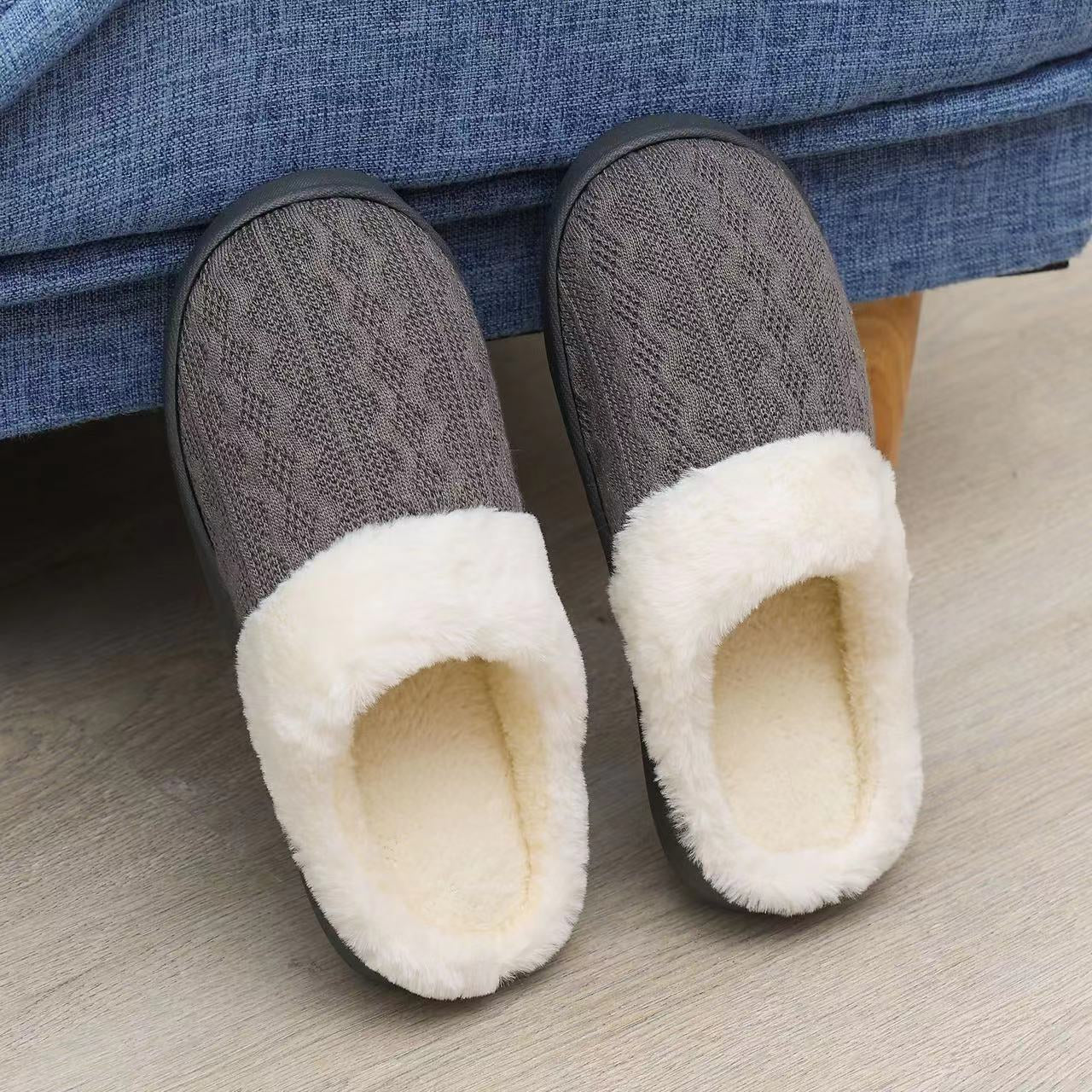 LADIES WOMENS WARM FAUX FUR LINED COMFY HARD SOLE OUTDOOR SLIPPERS SHOES SIZE - Toi ‘n’ Moi Ltd