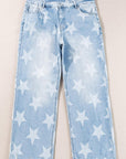 Beau Blue High Waist Star Pattern Plus Size Jeans - Toi ‘n’ Moi Ltd