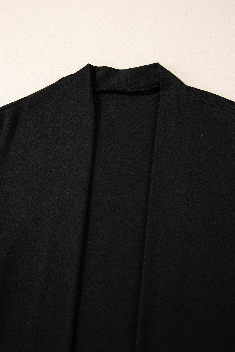 Black Solid Color Open Front Cardigan with Pocket - Toi ‘n’ Moi Ltd