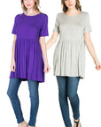 Short Sleeve Empire Waist Tunic