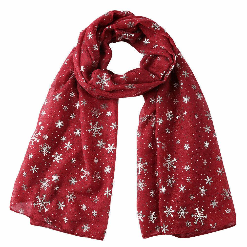 Womens Ladies Christmas Festive Scarf Santa Claus Snowman Print Winter Gifts UK - Toi ‘n’ Moi Ltd
