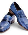 Paul Parkman Men's Split Toe Loafer Shoes Blue (ID