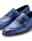 Paul Parkman Men's Split Toe Loafer Shoes Blue (ID