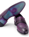 Paul Parkman Men's Split Toe Loafer Shoes Purple (ID