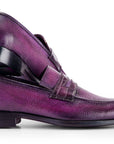 Paul Parkman Men's Split Toe Loafer Shoes Purple (ID