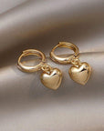 Charm Gold Heart Drop Dangle Hoop Earrings Women Girls Jewellery Gift UK - Toi ‘n’ Moi Ltd