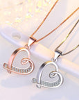 925 Sterling Silver Crystal Heart Pendant Necklace Women Girls Jewellery Gift - Toi ‘n’ Moi Ltd
