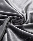 Medium Grey Leopard Splicing Lantern Sleeve Velvet Blouse