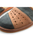 Mens Leather Slippers Mules Brown & Gray Size 6 7 8 9 10 11 12Flip Flop Sandals - Toi ‘n’ Moi Ltd