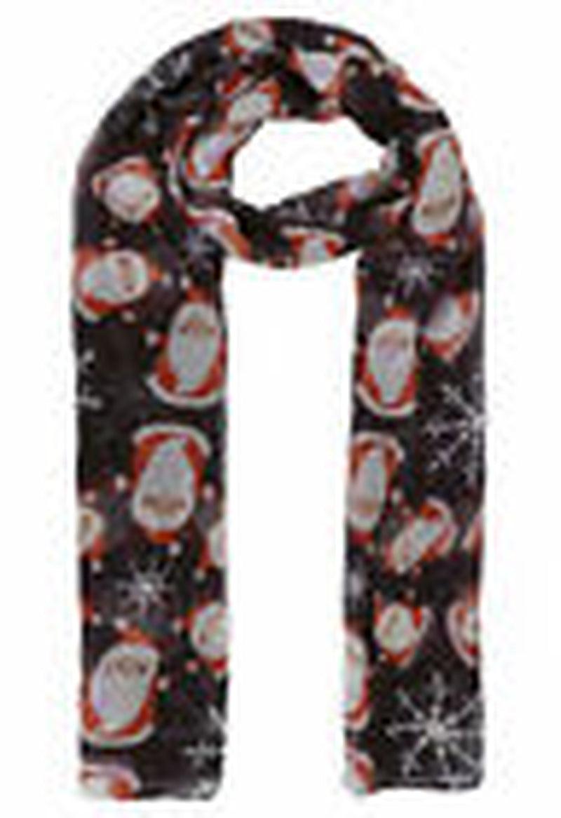 Womens Ladies Christmas Festive Scarf Santa Claus Snowman Print Winter Gifts UK - Toi ‘n’ Moi Ltd