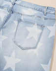 Beau Blue High Waist Star Pattern Plus Size Jeans - Toi ‘n’ Moi Ltd
