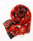 Womens Ladies Christmas Festive Scarf Santa Claus Snowman Print Winter Gifts UK - Toi ‘n’ Moi Ltd