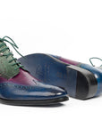 Paul Parkman Wingtip Ankle Boots Three Tone Blue Purple Green (ID
