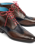 Paul Parkman Wingtip Ankle Boots Dual Tone Brown & Blue (ID