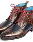 Paul Parkman Wingtip Ankle Boots Dual Tone Brown & Blue (ID