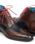Paul Parkman Wingtip Ankle Boots Dual Tone Brown & Blue (ID