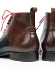 Paul Parkman Wingtip Ankle Boots Dual Tone Brown & Blue (ID