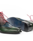 Paul Parkman Wingtip Ankle Boots Three Tone Green Blue Bordeaux (ID