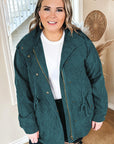Black Plus Size Button Zipped Corduroy Jacket - Toi ‘n’ Moi Ltd