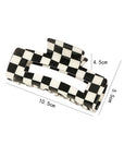 Black Checkered Print Hollow Out Hair Clip - Toi ‘n’ Moi Ltd