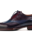 Paul Parkman Goodyear Welted Men's Wingtip Oxfords Bordeaux & Blue (ID