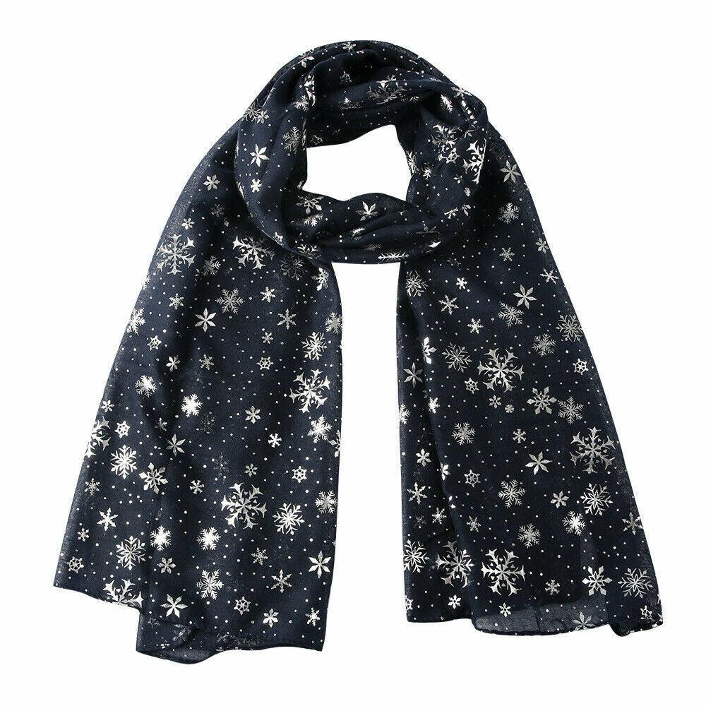 Womens Ladies Christmas Festive Scarf Santa Claus Snowman Print Winter Gifts UK - Toi ‘n’ Moi Ltd