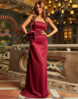 Larissa Red Applique Evening Gown
