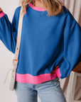 Blue Colorblock Bubble Sleeve Sweatshirt - Toi ‘n’ Moi Ltd