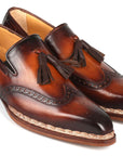 Paul Parkman Norwegian Welted Tassel Loafers Brown Burnished (ID