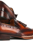 Paul Parkman Norwegian Welted Tassel Loafers Brown Burnished (ID