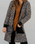 Black Leopard Patched Pocket Open Front Cardigan - Toi ‘n’ Moi Ltd