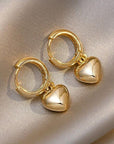 Charm Gold Heart Drop Dangle Hoop Earrings Women Girls Jewellery Gift UK - Toi ‘n’ Moi Ltd