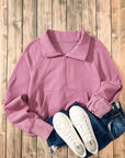 Sweat-shirt à col montant avec fermeture éclair et doublure polaire Phalaenopsis