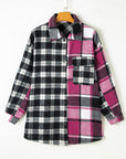 Black Plaid Colorblock Loose Shacket - Toi ‘n’ Moi Ltd