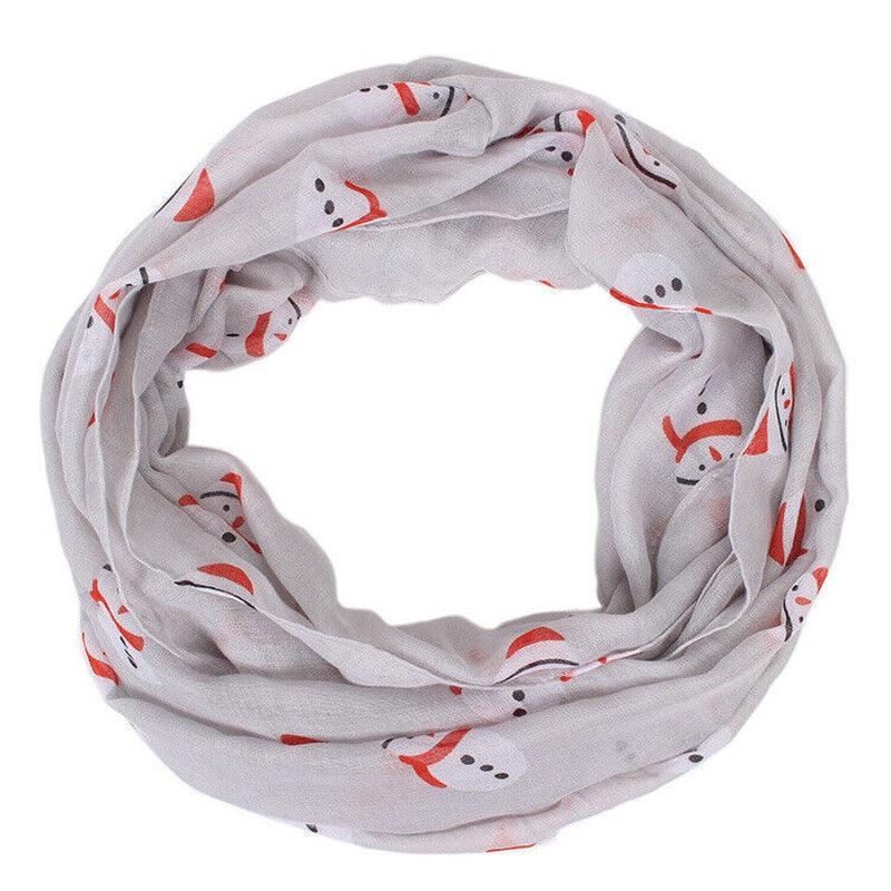 Womens Ladies Christmas Festive Scarf Santa Claus Snowman Print Winter Gifts UK - Toi ‘n’ Moi Ltd