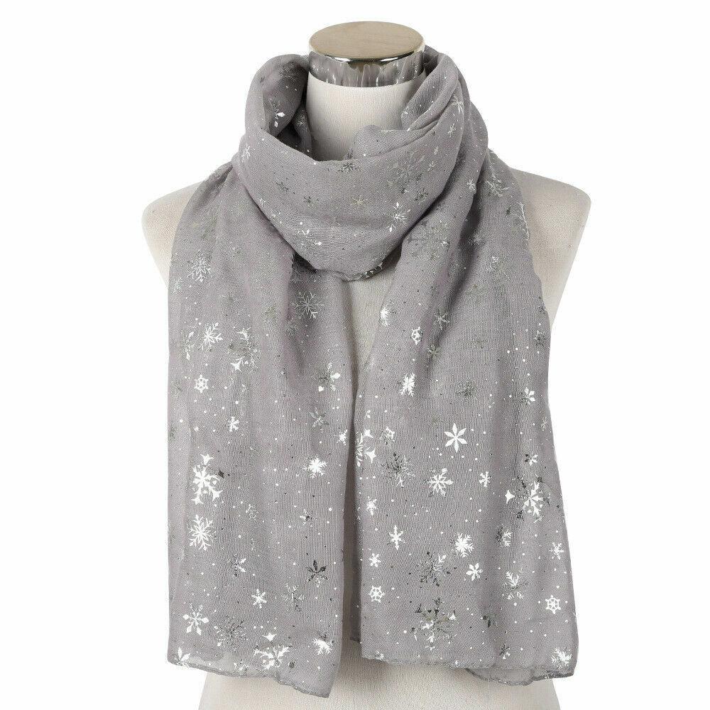 Womens Ladies Christmas Festive Scarf Santa Claus Snowman Print Winter Gifts UK - Toi ‘n’ Moi Ltd