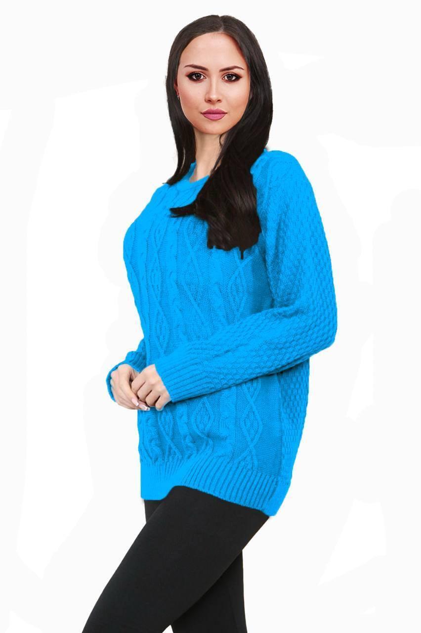 Women Long Sleeve Chunky Cable Knitted Crew Neck Winter Sweater Jumper Top - Toi ‘n’ Moi Ltd