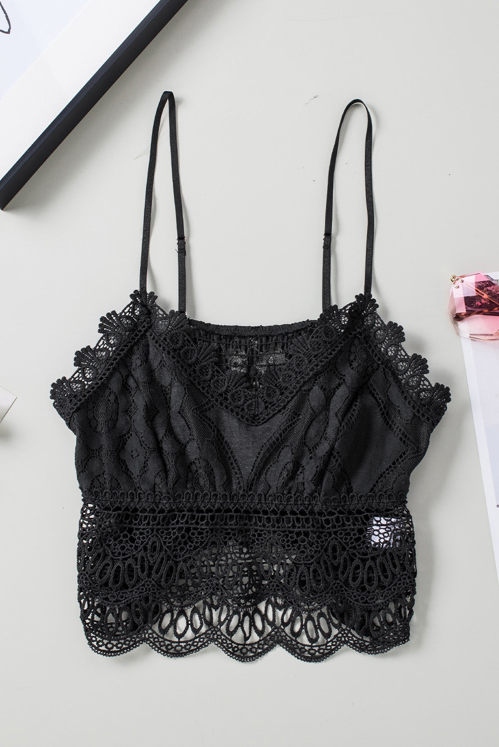 Black Lace Bralette Crop Top - Toi ‘n’ Moi Ltd