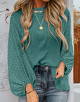 Skobeloff Swiss Dot Balloon Sleeve Loose Blouse