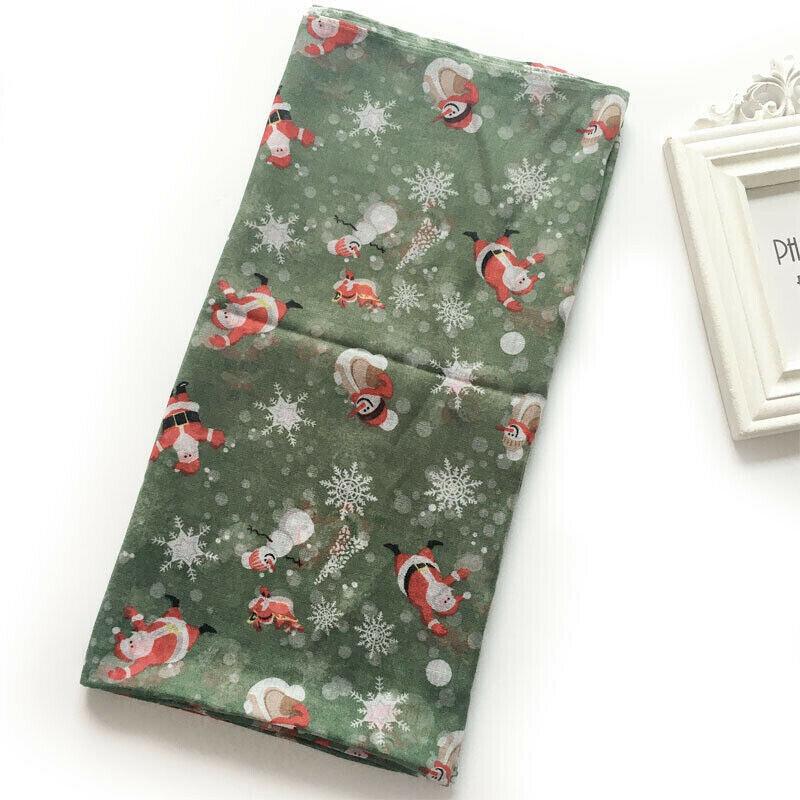 Womens Ladies Christmas Festive Scarf Santa Claus Snowman Print Winter Gifts UK - Toi ‘n’ Moi Ltd
