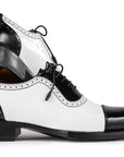 Paul Parkman Men's Goodyear Welted Cap Toe Oxfords Black & White (ID