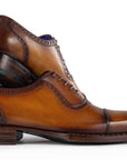 Paul Parkman Men's Goodyear Welted Cap Toe Oxfords Camel Burnished (ID