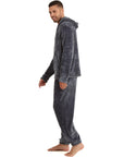 Snuggaroo Mens Soft Fleece Hooded Pjs Pyjama Bottoms Top Loungewear Set - Toi ‘n’ Moi Ltd
