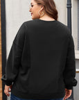 Black Loose Patchwork Crewneck Plus Size Sweatshirt - Toi ‘n’ Moi Ltd