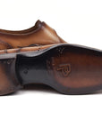 Paul Parkman Wingtip Single Monkstraps Brown & Camel (ID