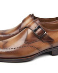 Paul Parkman Wingtip Single Monkstraps Brown & Camel (ID