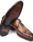 Paul Parkman Wingtip Single Monkstraps Brown & Camel (ID