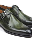 Paul Parkman Wingtip Single Monkstraps Green (ID