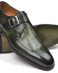 Paul Parkman Wingtip Single Monkstraps Green (ID