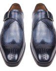 Paul Parkman Wingtip Single Monkstraps Navy (ID